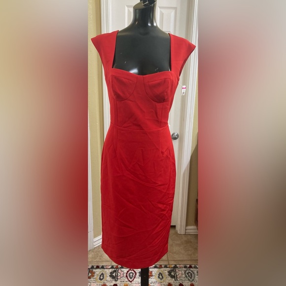 NWT Alexia Admor Harper Cap Sleeve Corset Midi Dress Size 8 - Picture 4 of 13